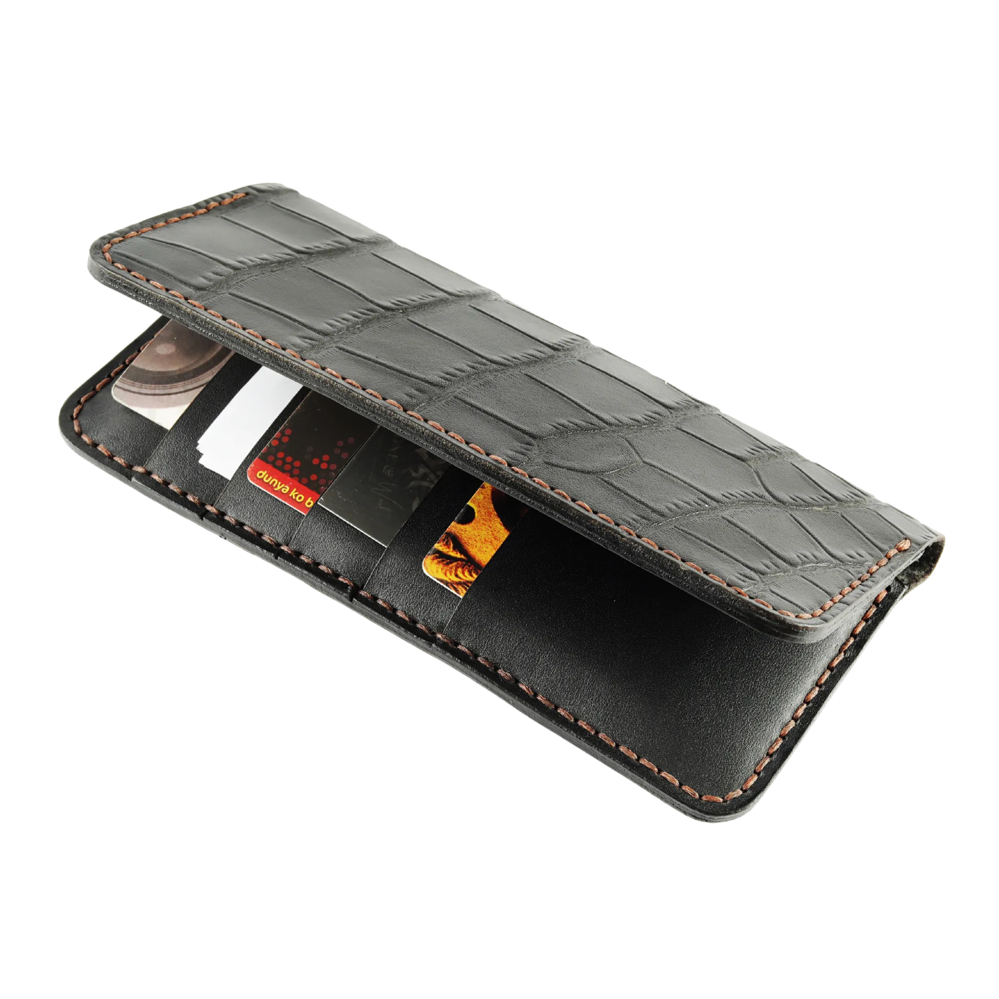 Wolf - The Crocspan  A Leather Long Wallet