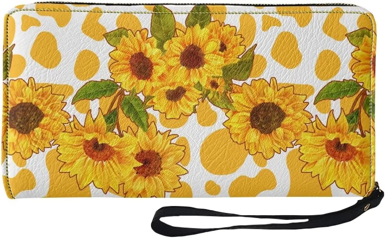 Women Clutch Wallet With Coin Pocket Blue Dolphin Print Credit Card Holder Purse Long PU Leather Cash With Wristlet
