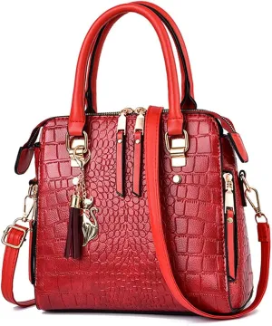Women Handbag PU Leather Stone Pattern Shoulder Bag Large Capacity Messenger Bag