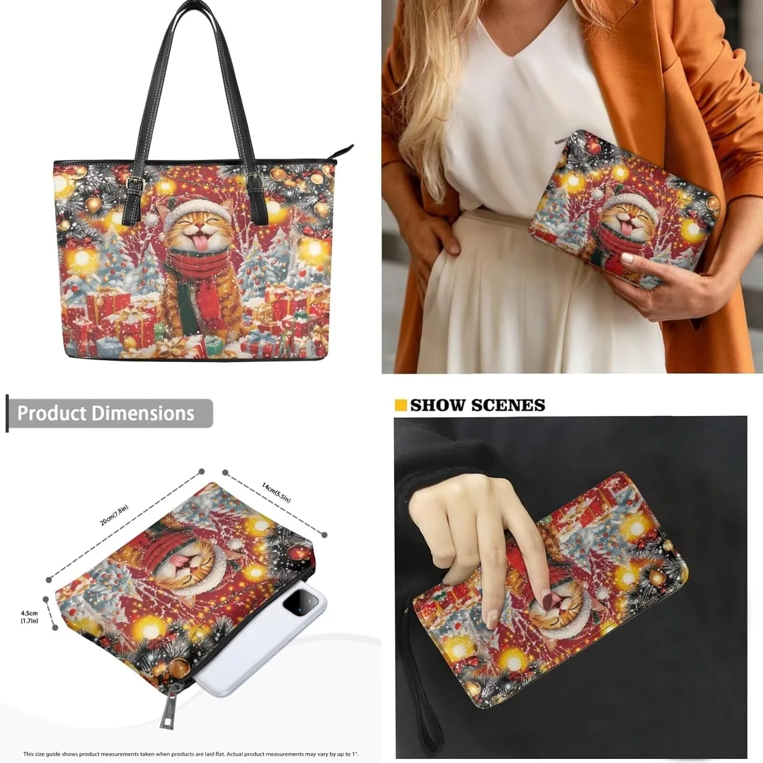 Women Handbags Purses Large Top Handle Bags/PU Leather Long Wallets/Small Make Up Pouch