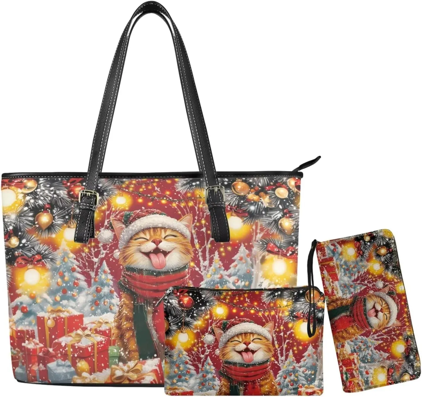 Women Handbags Purses Large Top Handle Bags/PU Leather Long Wallets/Small Make Up Pouch