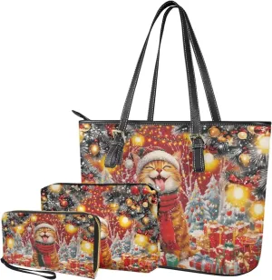 Women Handbags Purses Large Top Handle Bags/PU Leather Long Wallets/Small Make Up Pouch