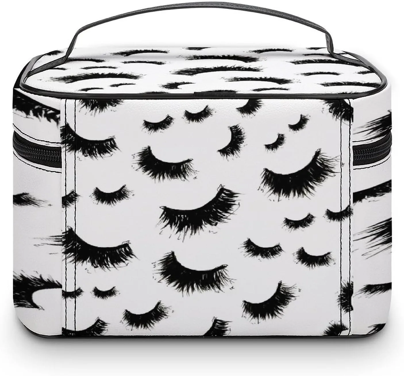 Women Leather Cosmetic Bag, Zipper Makeup Case Purse Holder Pouch Handbag
