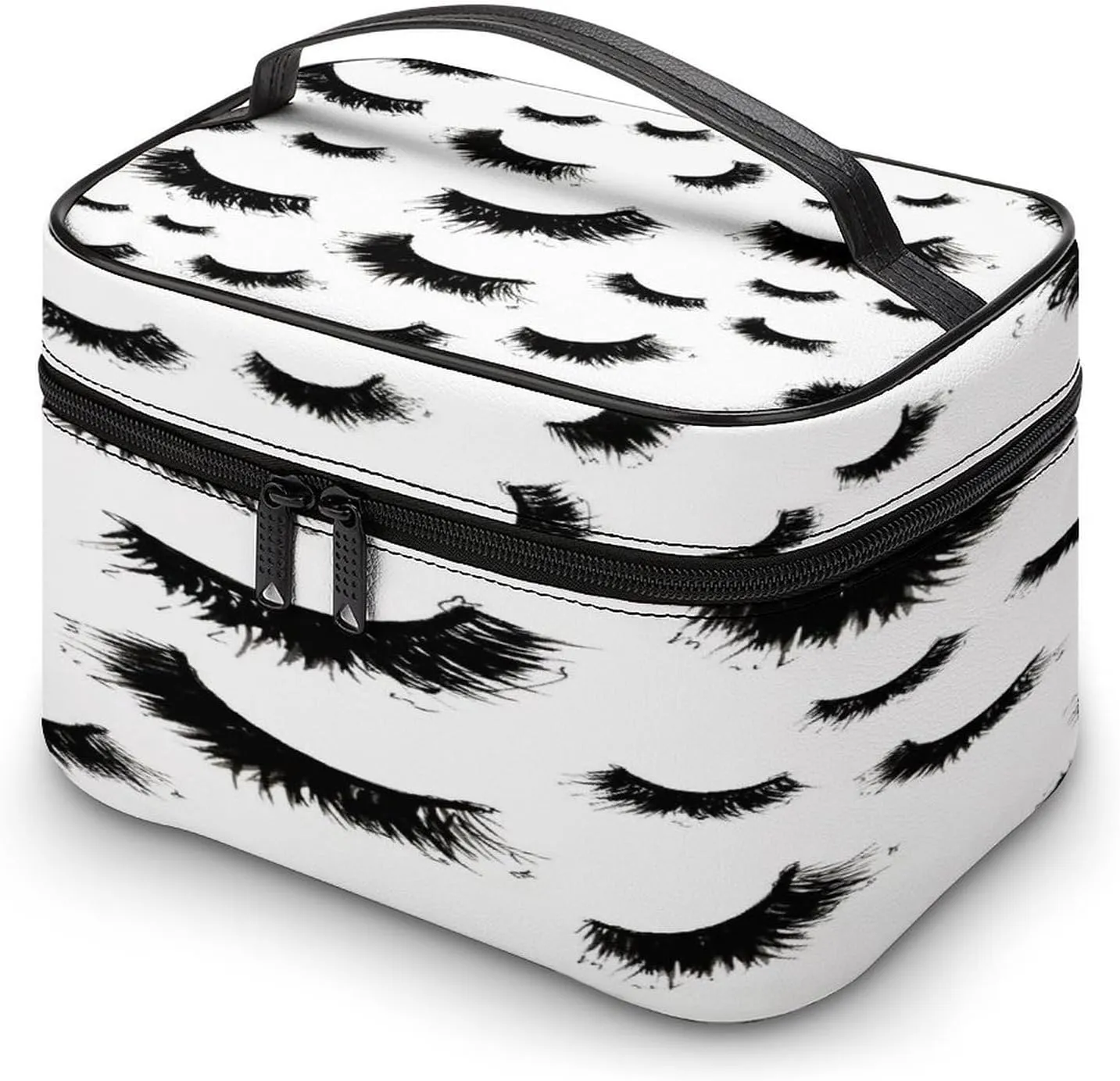Women Leather Cosmetic Bag, Zipper Makeup Case Purse Holder Pouch Handbag
