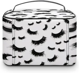 Women Leather Cosmetic Bag, Zipper Makeup Case Purse Holder Pouch Handbag