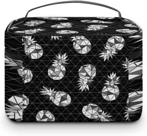 Women Leather Cosmetic Bag, Zipper Makeup Case Purse Holder Pouch Handbag