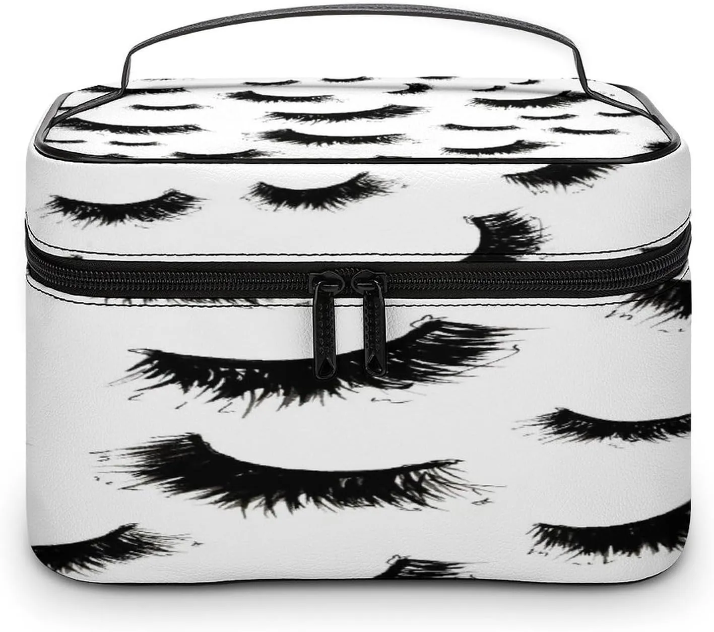 Women Leather Cosmetic Bag, Zipper Makeup Case Purse Holder Pouch Handbag