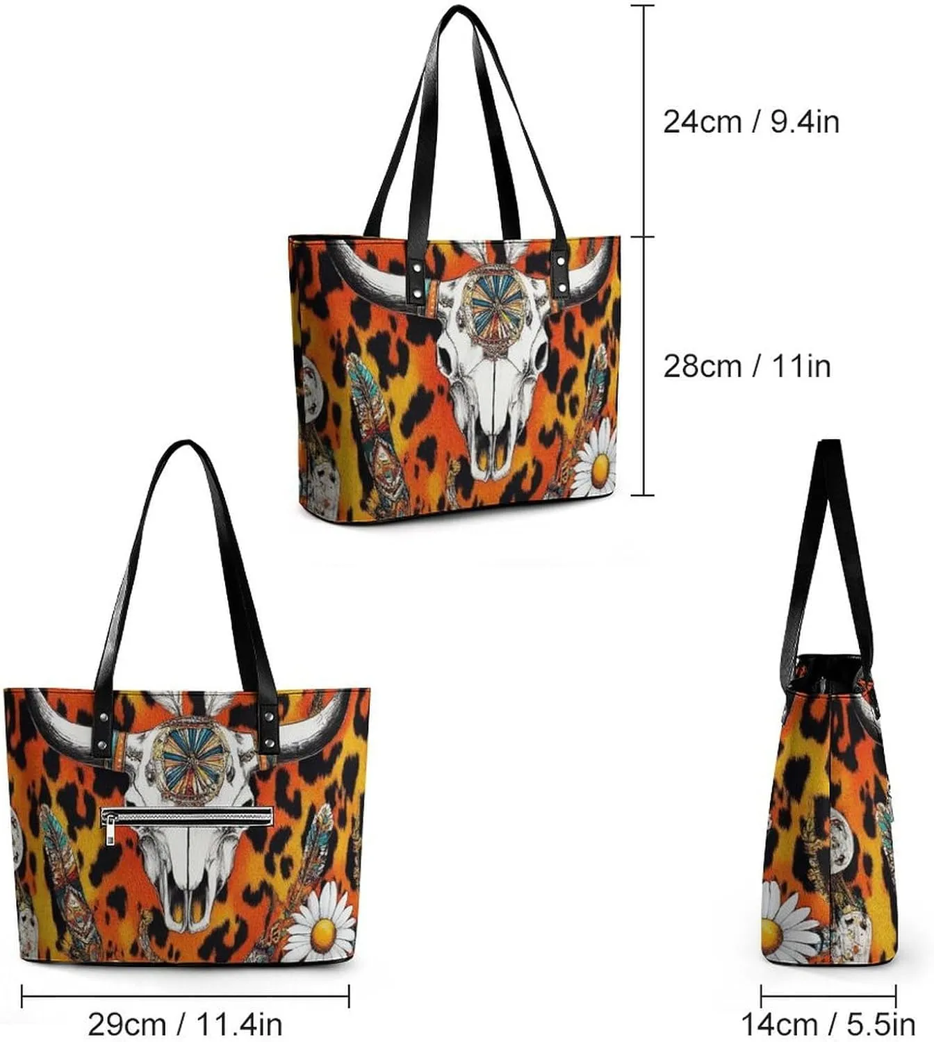 Women Tote Bag PU Leather Travel Shoulder Bags Casual Handbags
