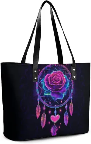 Women Tote Bags Casual Handbags PU Leather Shoulder Travel Bag