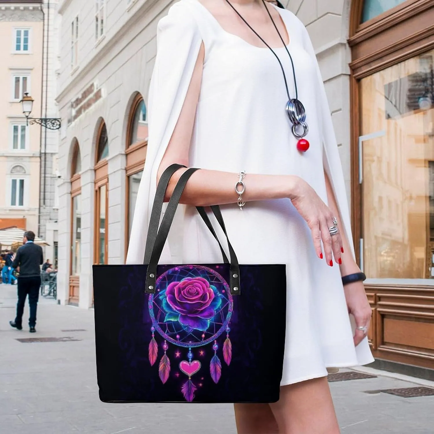 Women Tote Bags Casual Handbags PU Leather Shoulder Travel Bag