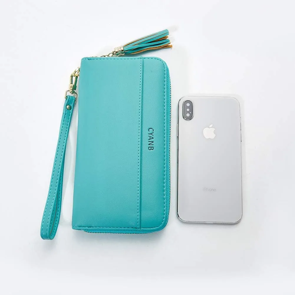 Women Wallets Tassel Bifold Ladies Cluth Wristlet Wrist strap Long Purse