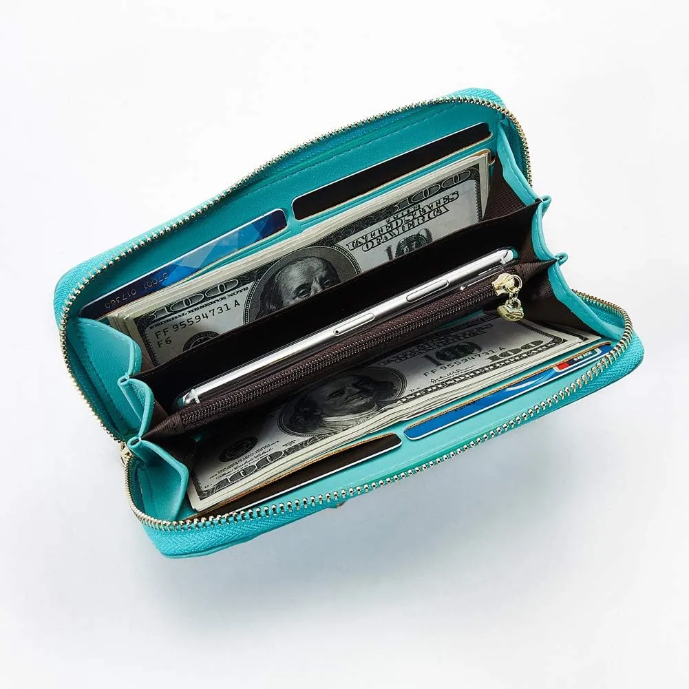 Women Wallets Tassel Bifold Ladies Cluth Wristlet Wrist strap Long Purse
