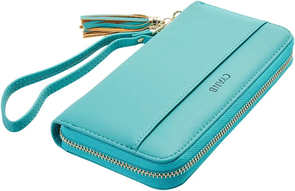 Women Wallets Tassel Bifold Ladies Cluth Wristlet Wrist strap Long Purse