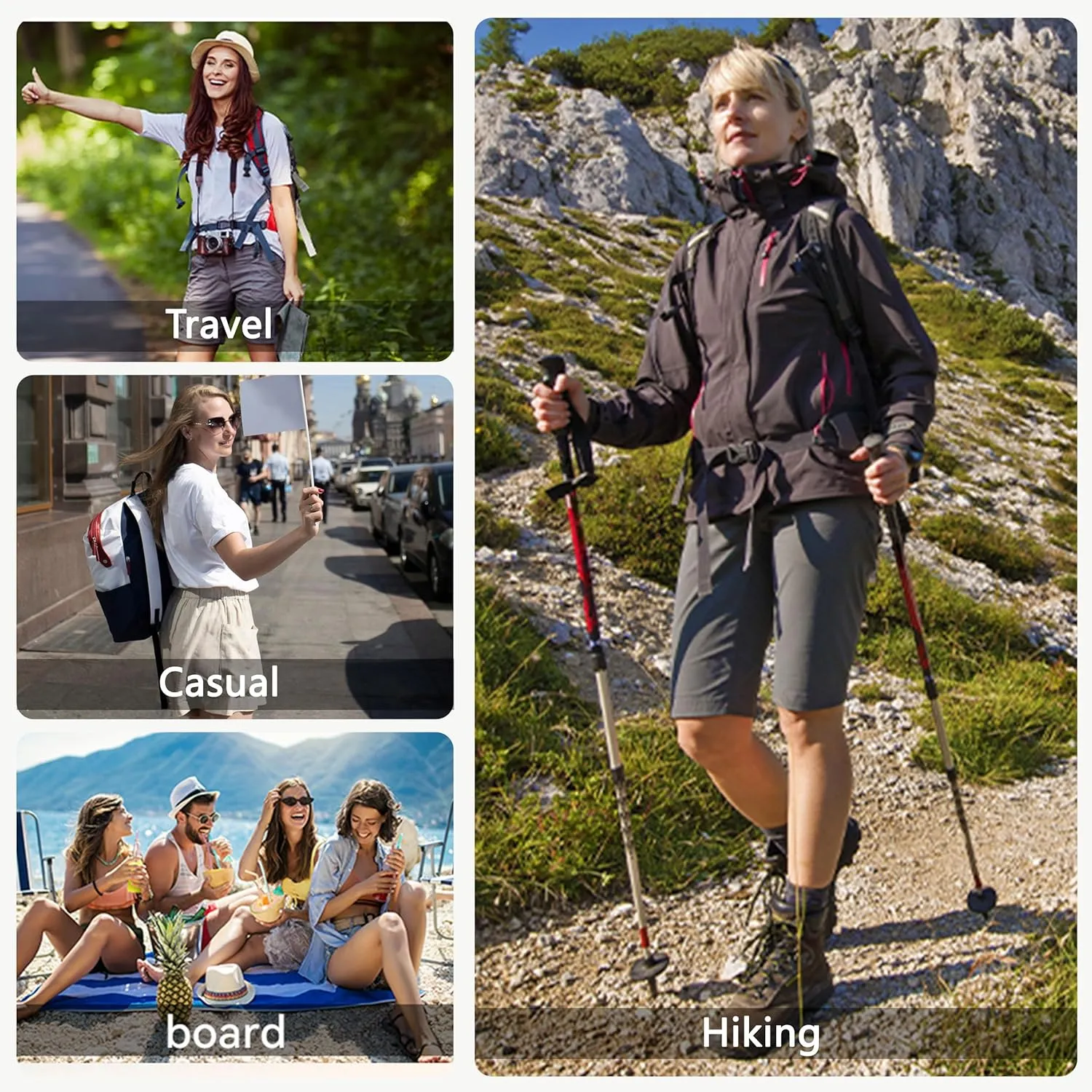 Women's 9" Bermuda Hiking Shorts Knee Length Zipper Pockets Quick Dry Lightweight UPF50 Long Shorts for Summer Travel