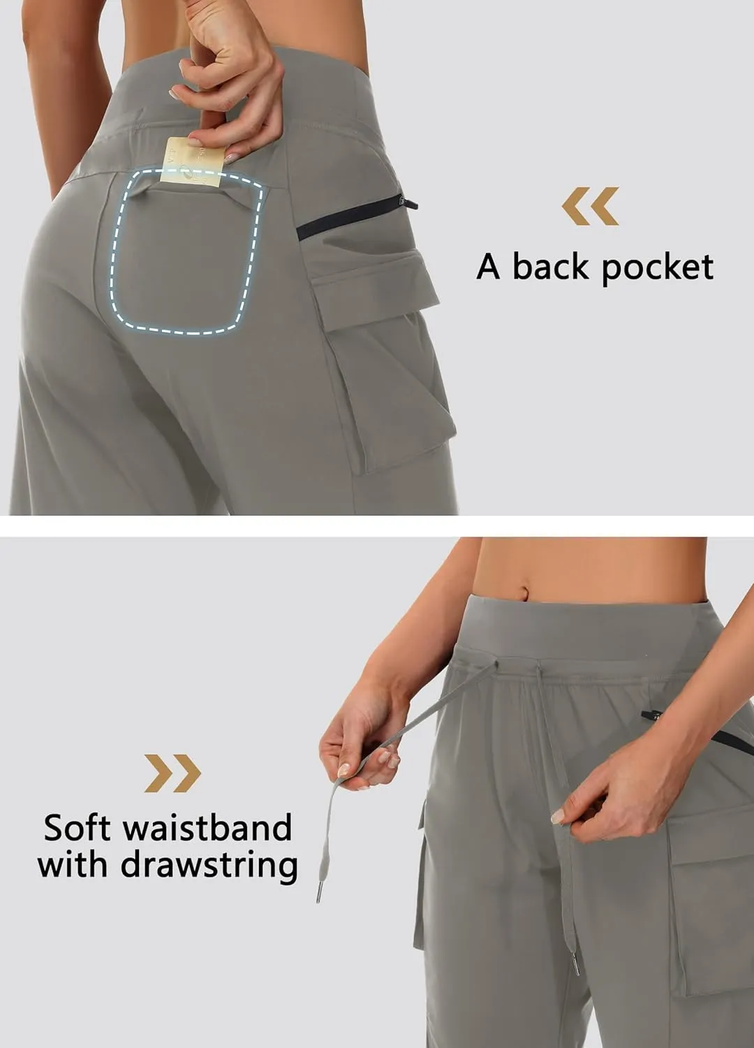 Women's 9" Bermuda Hiking Shorts Knee Length Zipper Pockets Quick Dry Lightweight UPF50 Long Shorts for Summer Travel