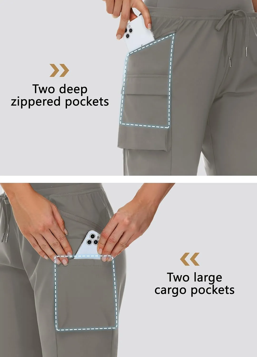 Women's 9" Bermuda Hiking Shorts Knee Length Zipper Pockets Quick Dry Lightweight UPF50 Long Shorts for Summer Travel