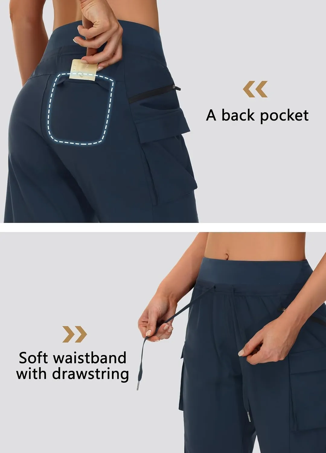 Women's 9" Bermuda Hiking Shorts Knee Length Zipper Pockets Quick Dry Lightweight UPF50 Long Shorts for Summer Travel