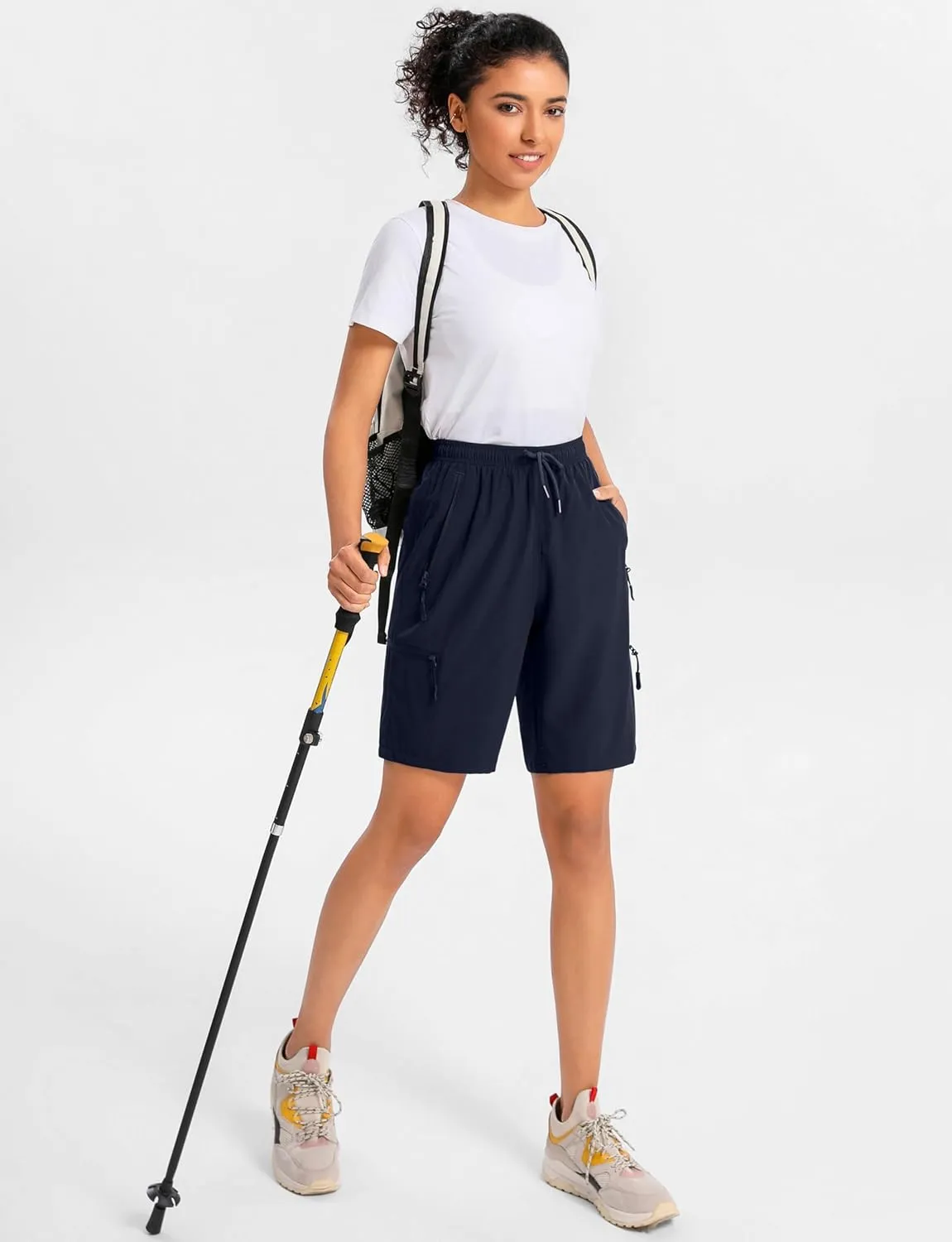 Women's 9" Hiking Shorts Lightweight Stretch Quick Dry Athletic Casual Bermuda Shorts for Women