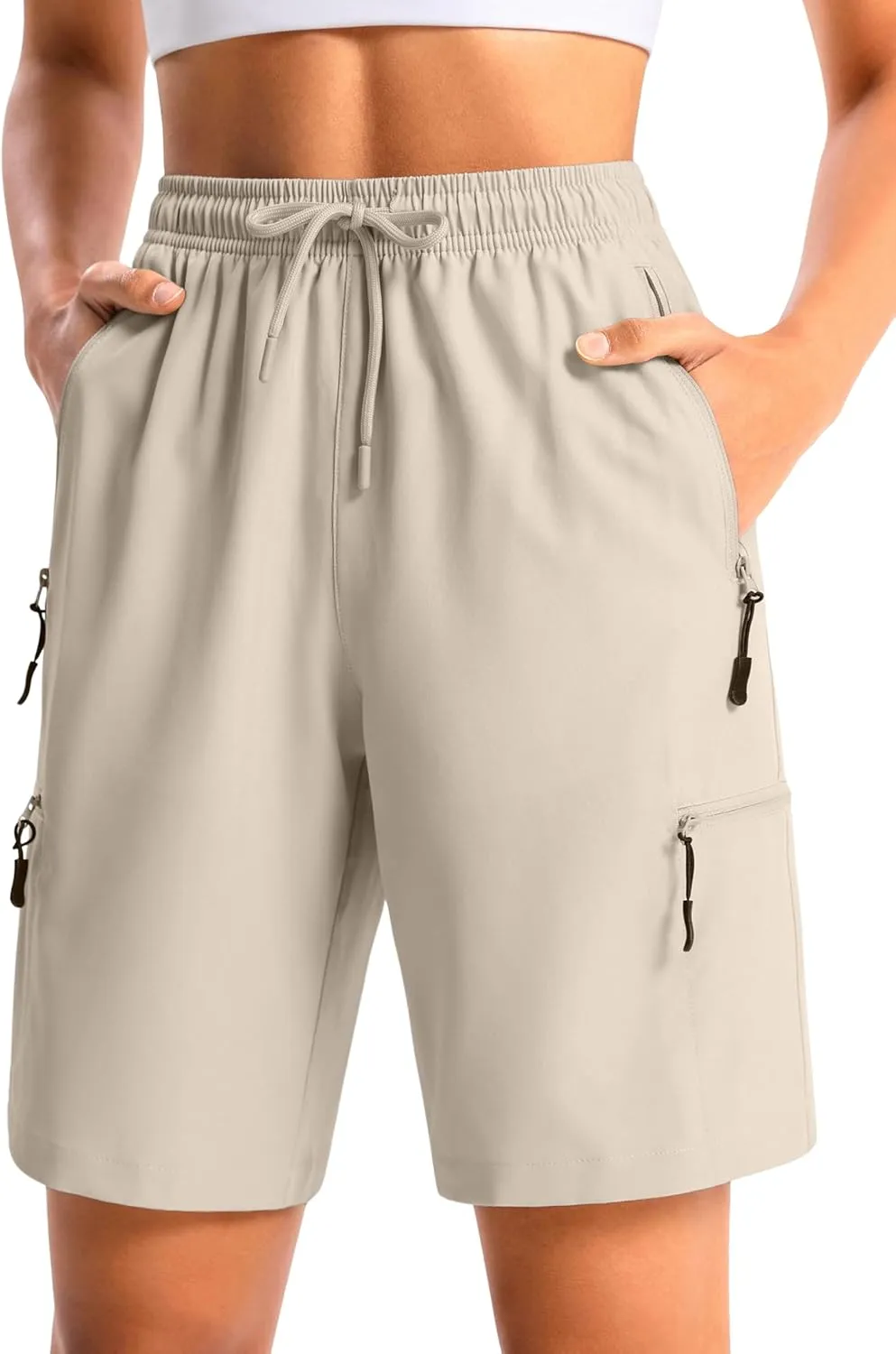 Women's 9" Hiking Shorts Lightweight Stretch Quick Dry Athletic Casual Bermuda Shorts for Women