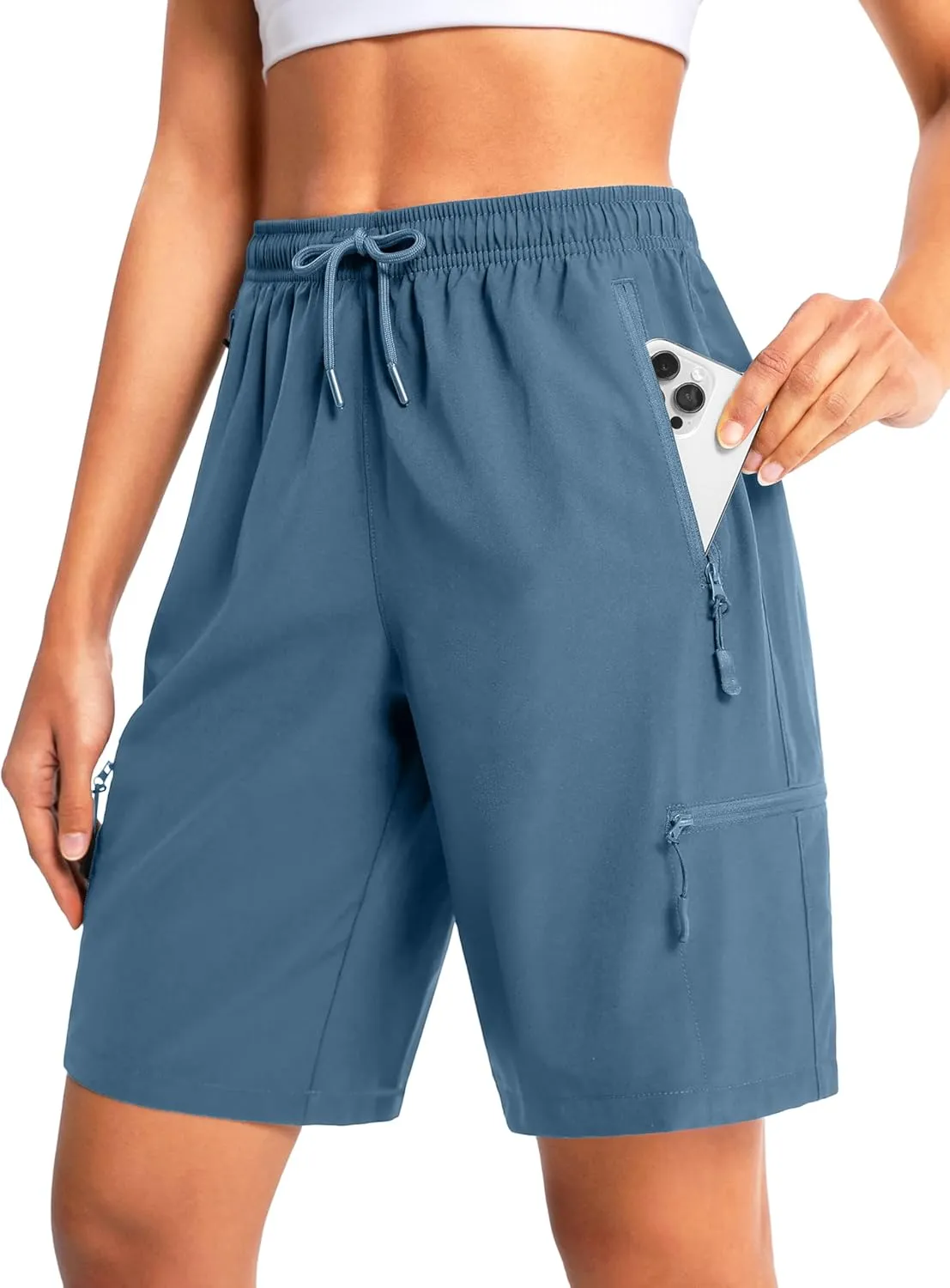 Women's 9" Hiking Shorts Lightweight Stretch Quick Dry Athletic Casual Bermuda Shorts for Women