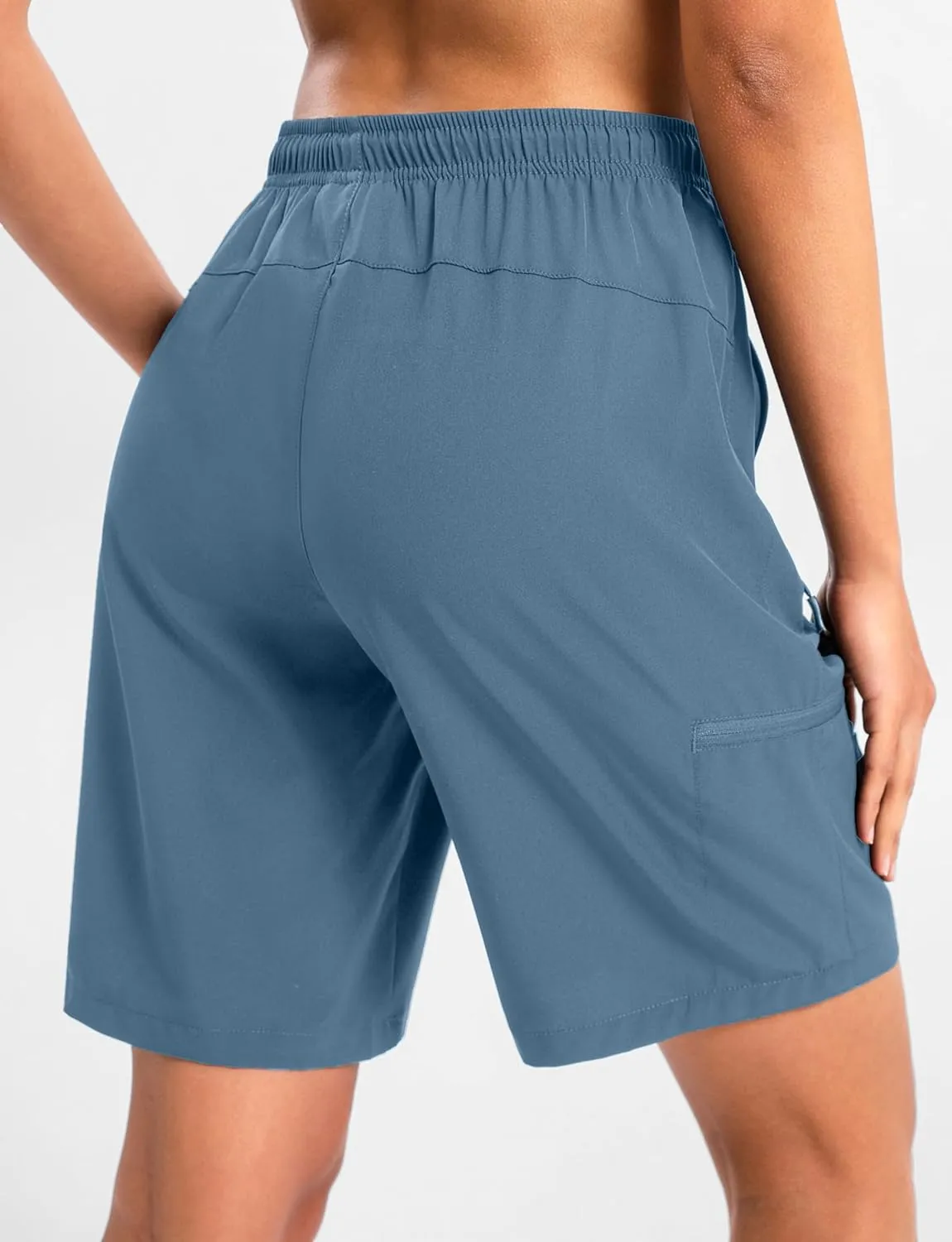 Women's 9" Hiking Shorts Lightweight Stretch Quick Dry Athletic Casual Bermuda Shorts for Women