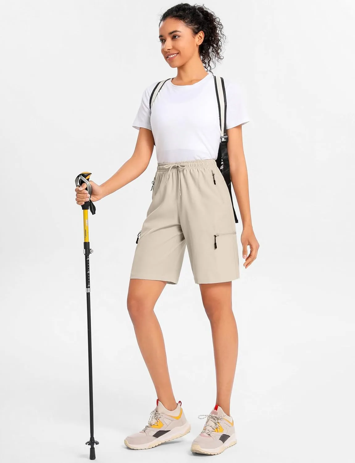 Women's 9" Hiking Shorts Lightweight Stretch Quick Dry Athletic Casual Bermuda Shorts for Women
