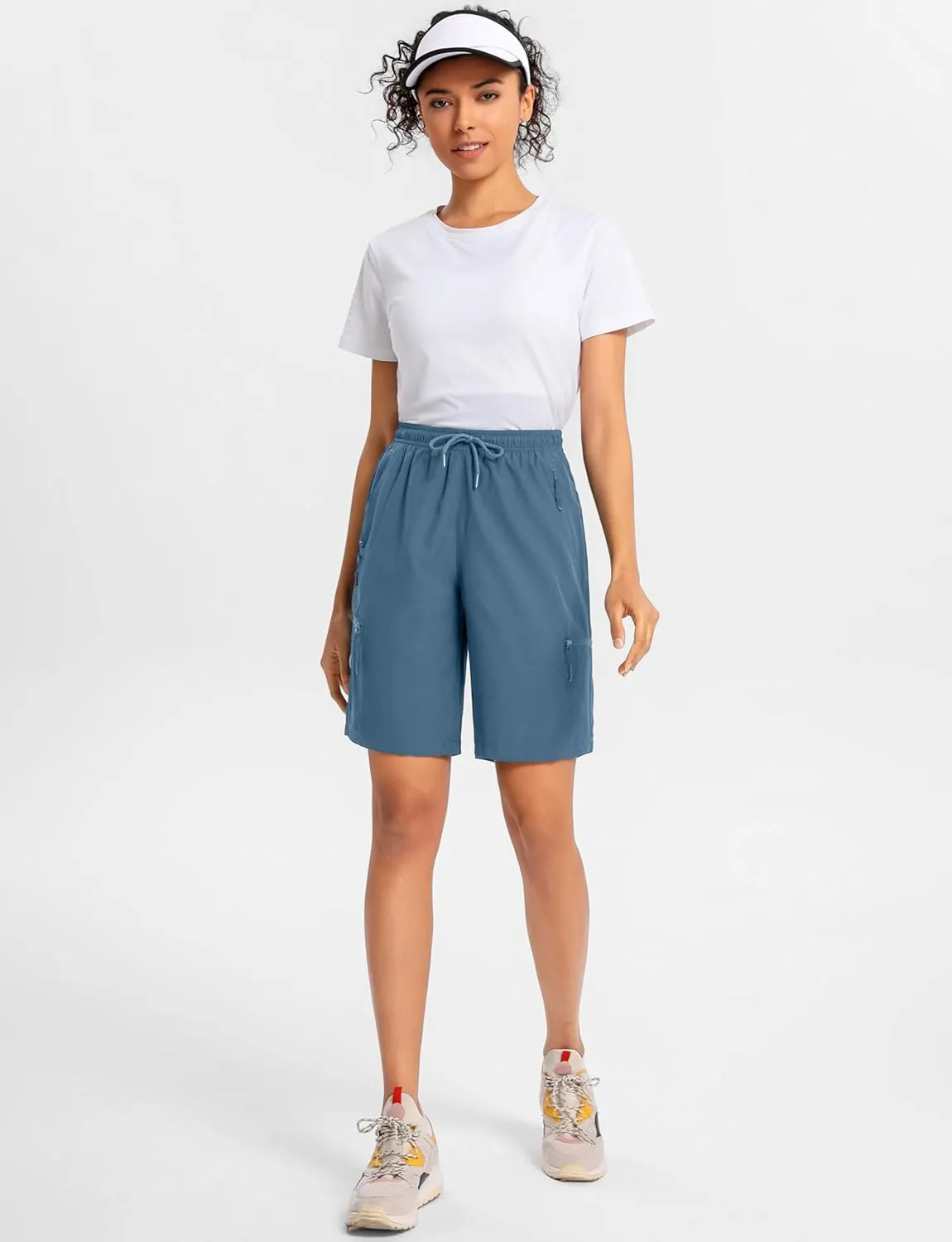Women's 9" Hiking Shorts Lightweight Stretch Quick Dry Athletic Casual Bermuda Shorts for Women