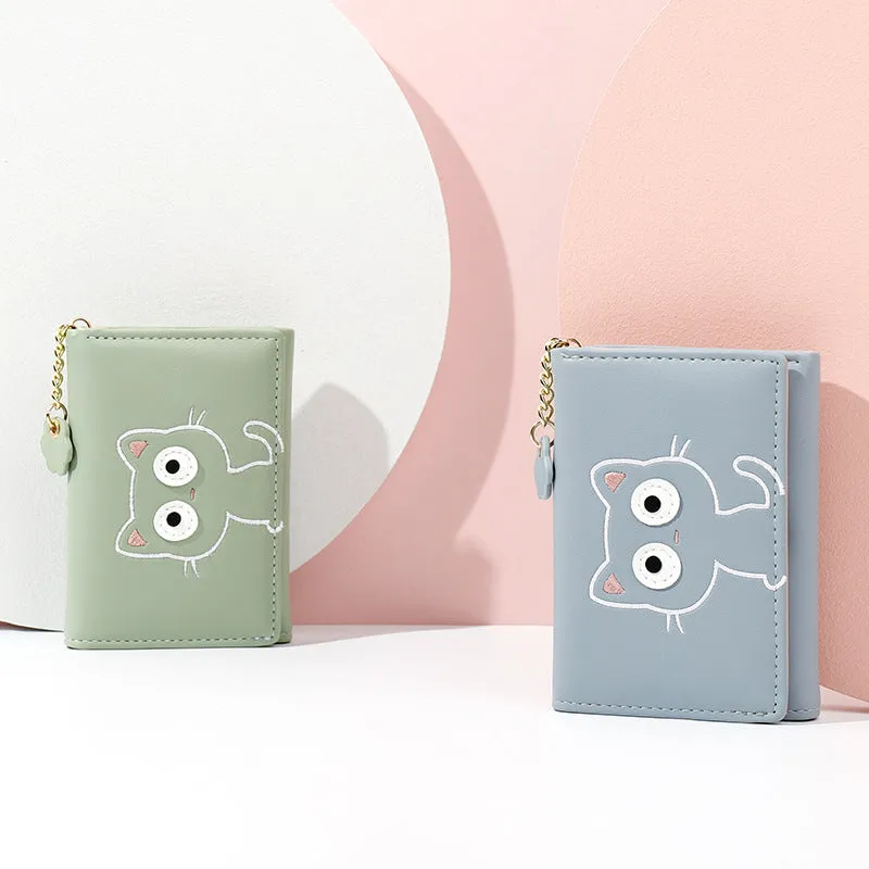 Women's Cartoon Cute Short Three Fold Lady Ladies Wallets