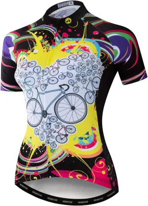 Women's Cycling Jersey Bike Shirts Short Sleeve Ladies Bicycle Clothing MTB Cycle Jacket