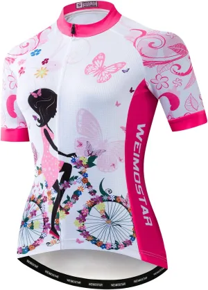 Women's Cycling Jersey Bike Shirts Short Sleeve Ladies Bicycle Clothing MTB Cycle Jacket