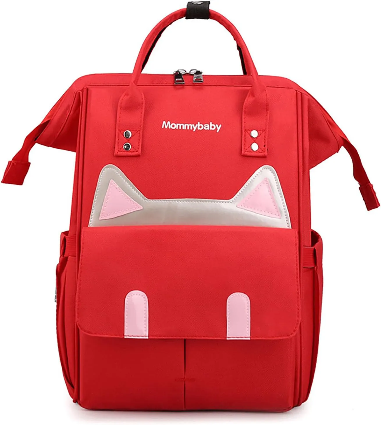 Womens Diaper Changing Backpack Nurse Backpack Waterproof Multi Function Travel Diaper Bag with Insulated Pockets (Red)