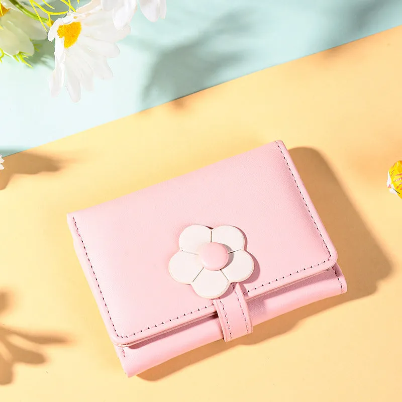 Women's Gift Short Cute Little Flower Fresh Ladies Wallets