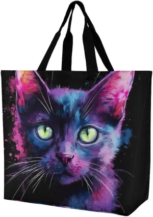 Womens Grocery Bag, Large Capacity Tote Bags Portable Reusable Shopping Shoulder Bag