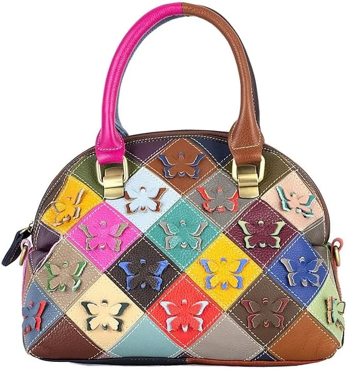 Women's Handbag Multicolor Shoulder Bag Leather Pouch, One Color, One Size