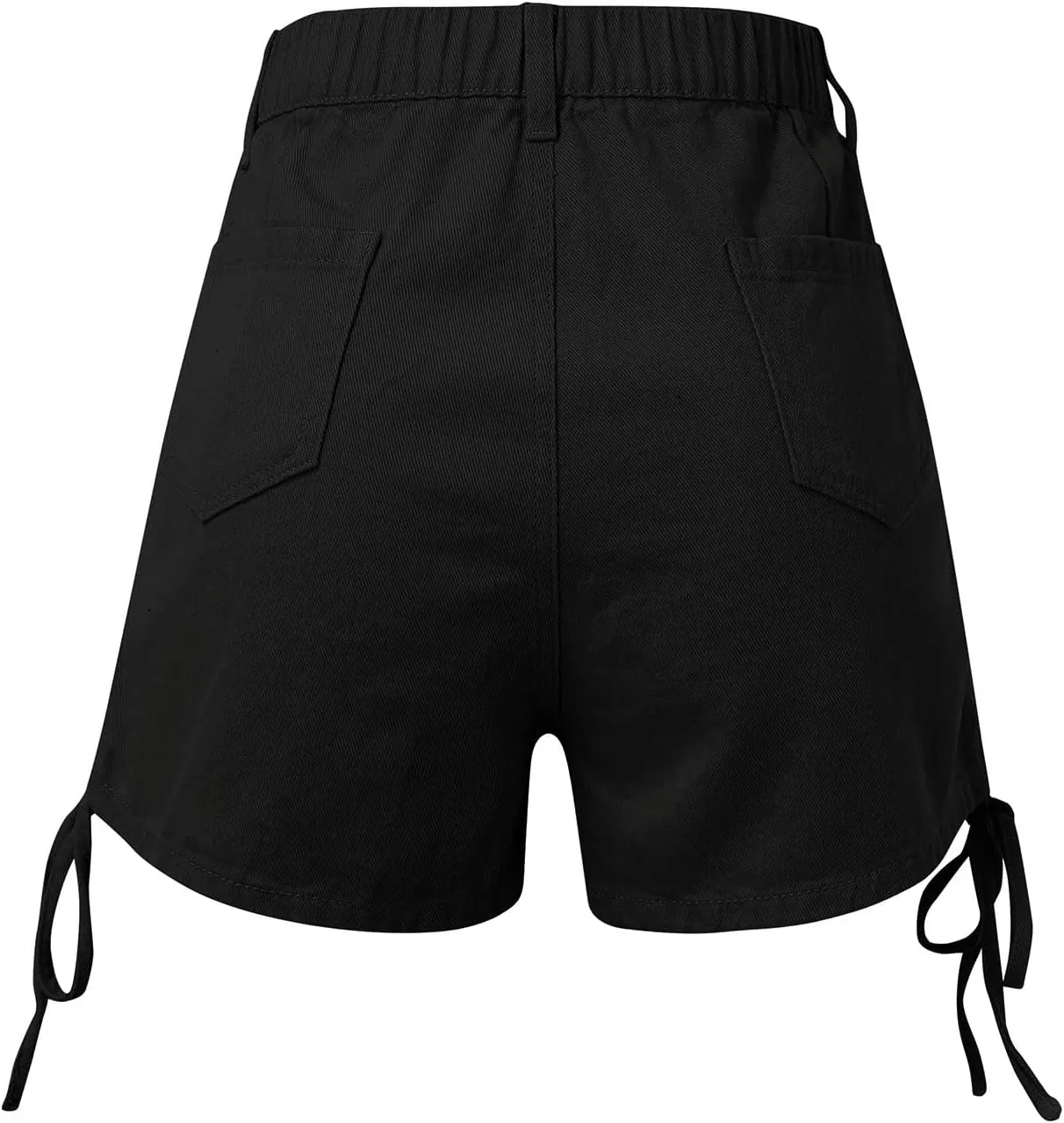Womens Hiking Cargo Shorts Elastic High Waist Summer Shorts Stretchy Casual Pull On Workout Gym Short Pants w/Pockets