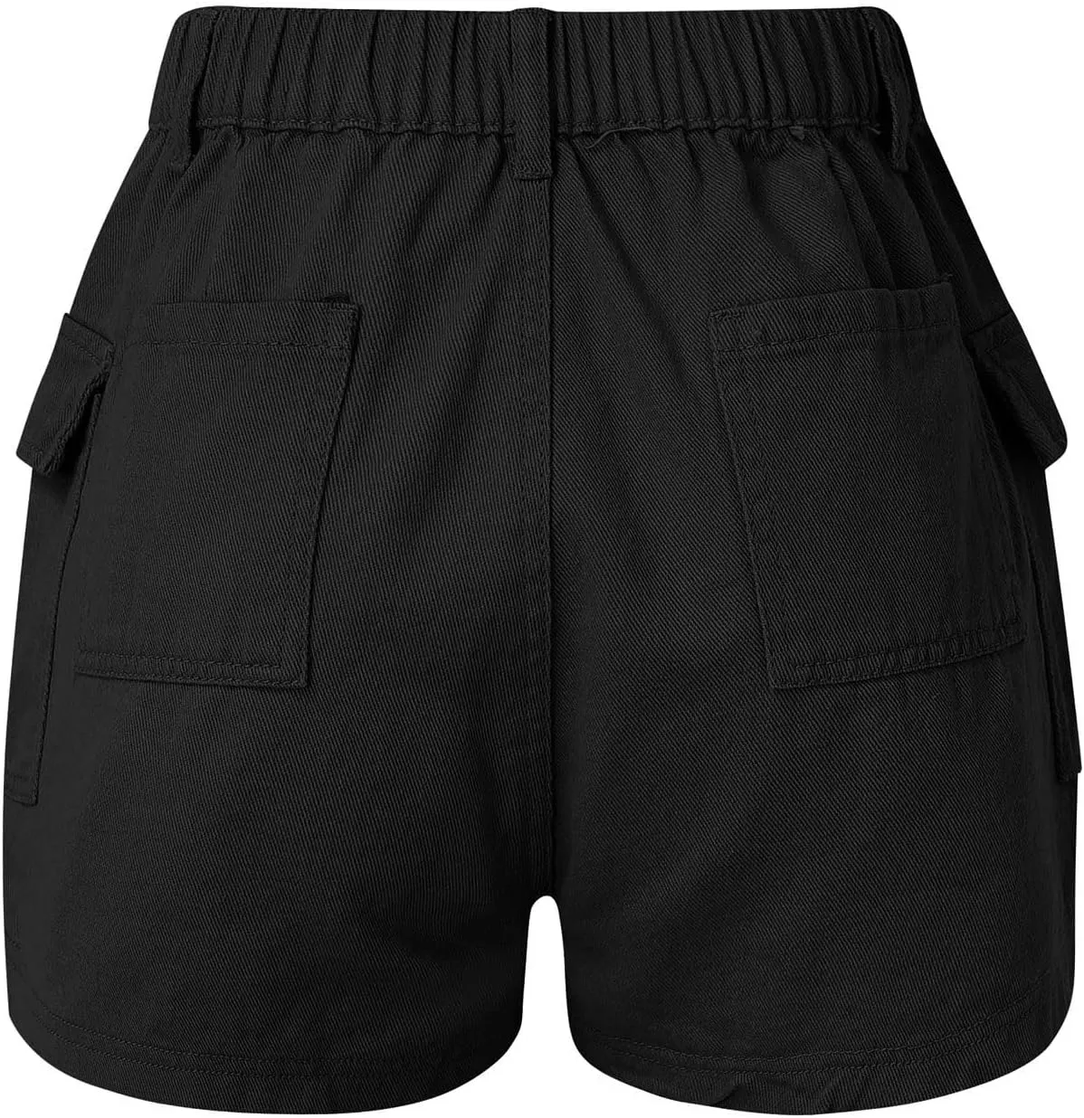 Womens Hiking Cargo Shorts Elastic High Waist Summer Shorts Stretchy Casual Pull On Workout Gym Short Pants w/Pockets