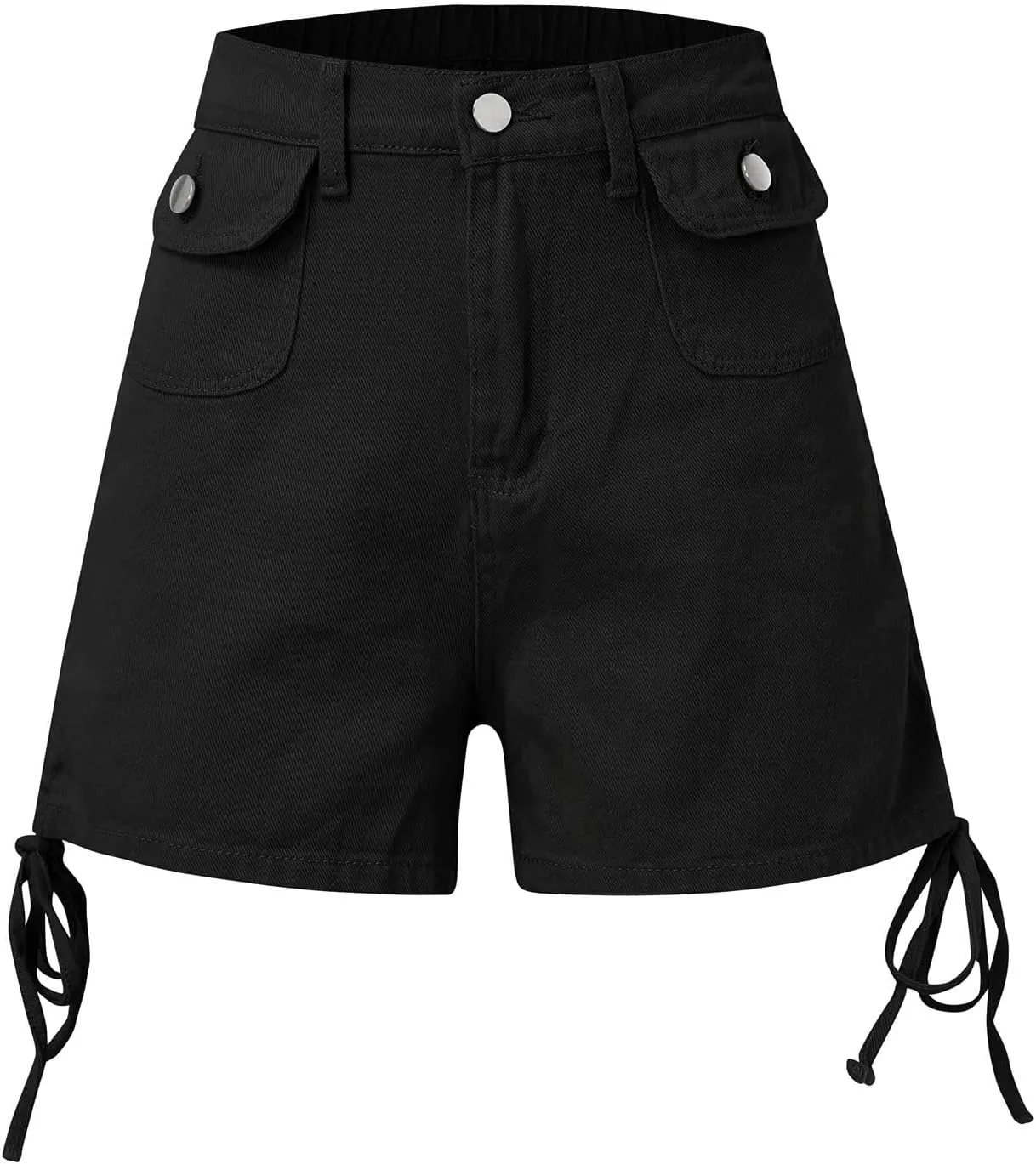 Womens Hiking Cargo Shorts Elastic High Waist Summer Shorts Stretchy Casual Pull On Workout Gym Short Pants w/Pockets