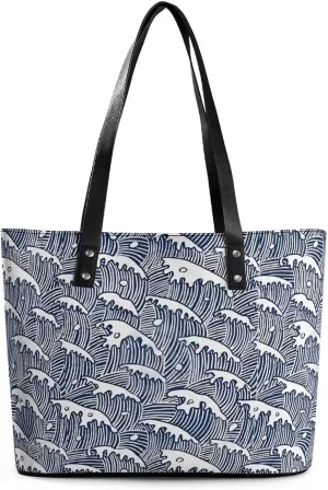 Women's Leather Tote Bag Fashion Handbag for Work Travel Shopping Daily Use Large Capacity Shoulder Purse