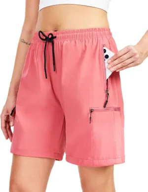 Women's Lightweight Hiking Cargo Shorts Quick Dry Athletic Shorts for Camping Travel Golf with Zipper Pockets