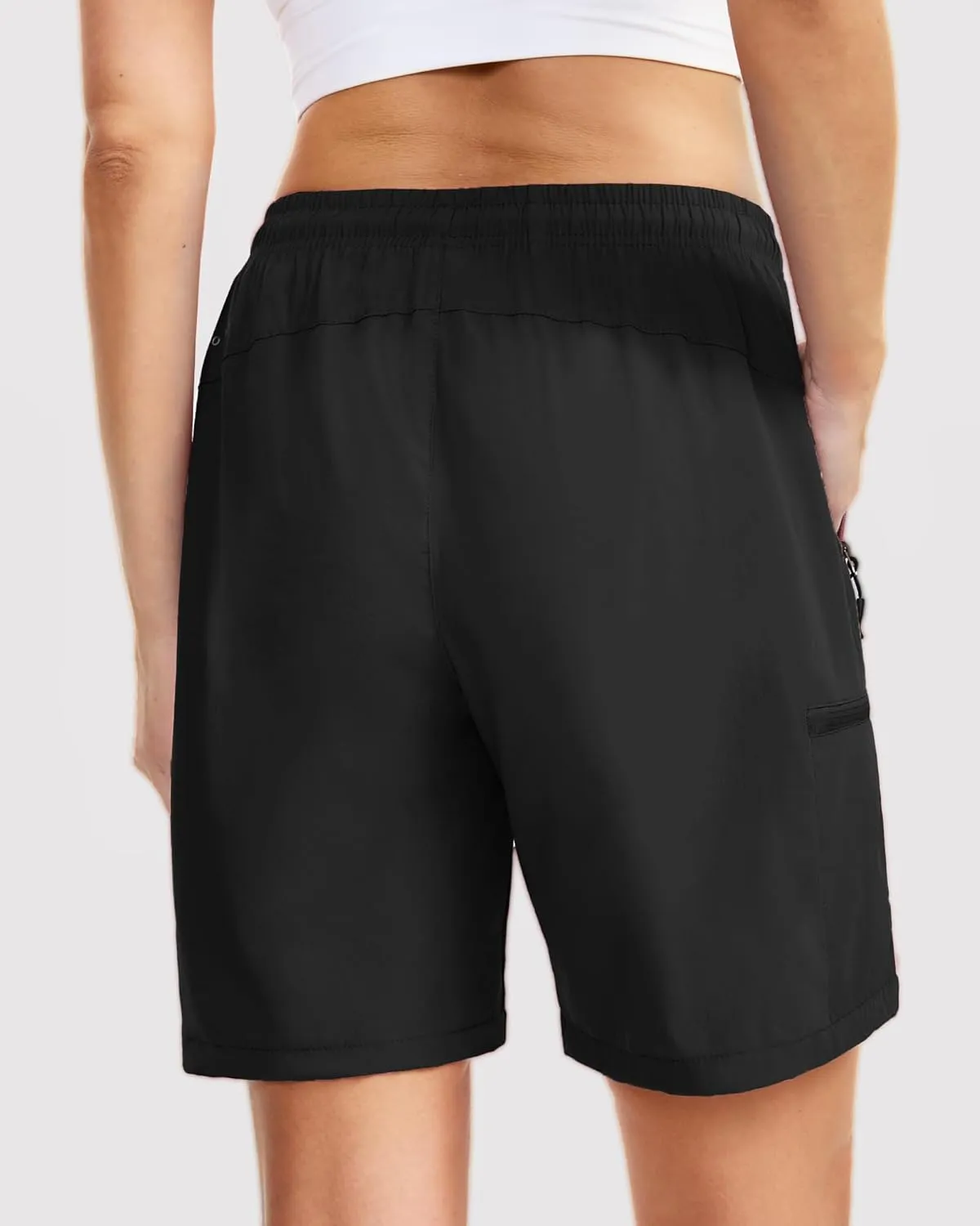 Women's Lightweight Hiking Cargo Shorts Quick Dry Athletic Shorts for Camping Travel Golf with Zipper Pockets