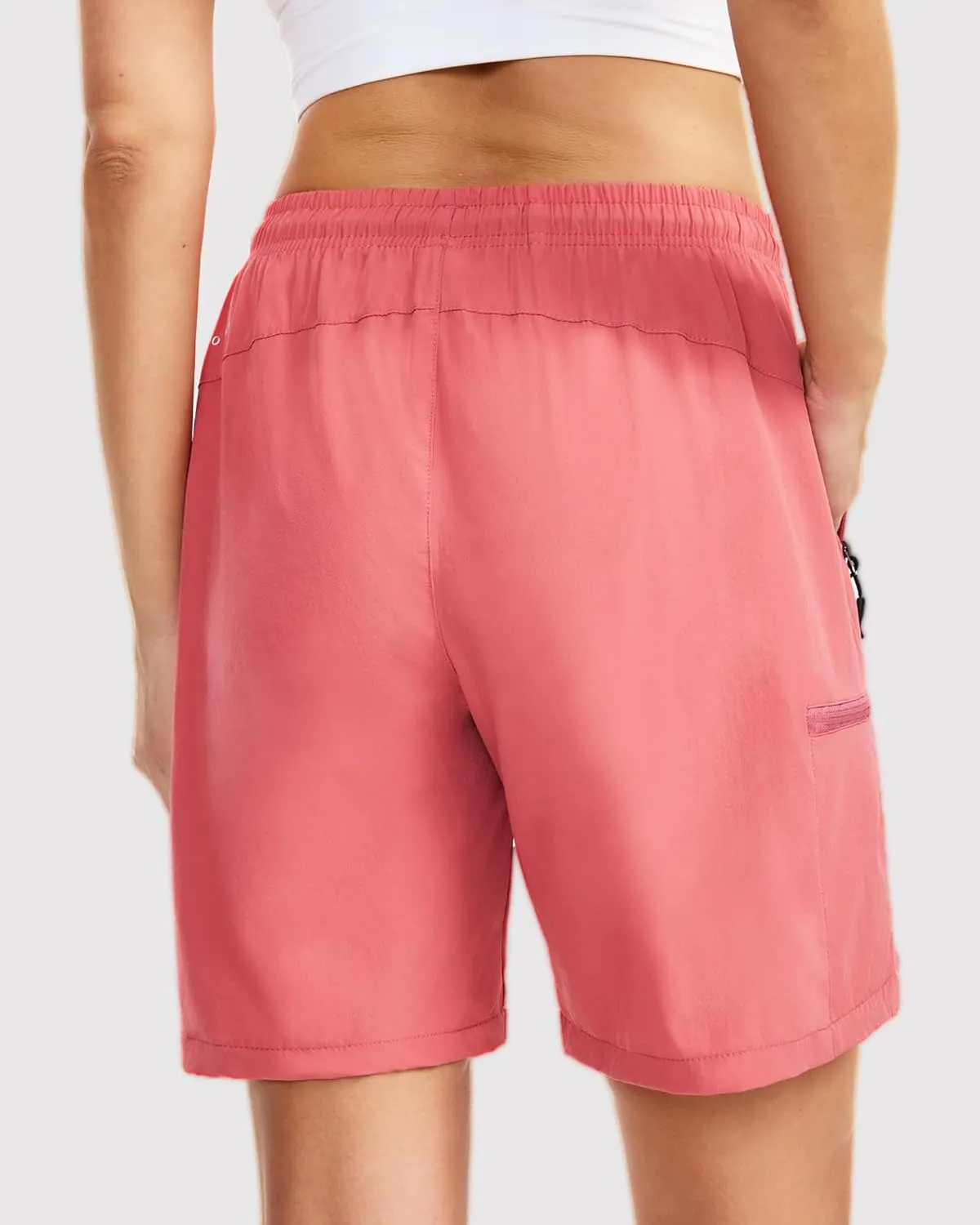 Women's Lightweight Hiking Cargo Shorts Quick Dry Athletic Shorts for Camping Travel Golf with Zipper Pockets