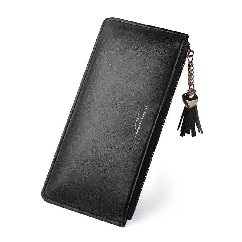 Women's Long Mobile Bright Leather Sweet Ladies Wallets
