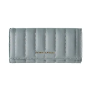 Women's Long Seam Design Wallet with Metal Letters(Gray)