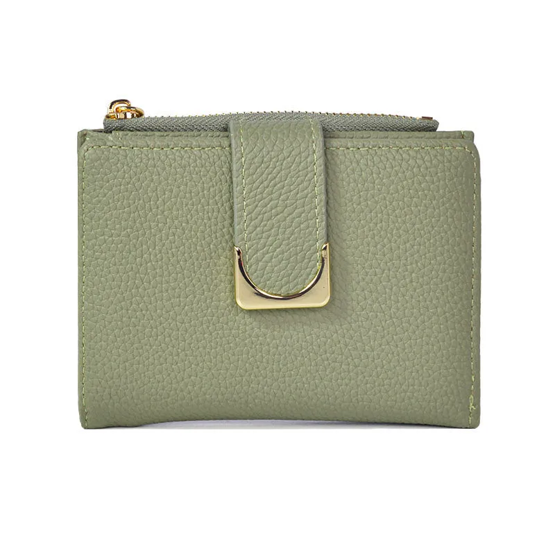 Women's Lychee Pattern Leather Short Zipper Ladies Wallets