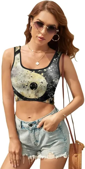 Women's Short Vest, Women's Tank Crop Top Workout Outfits for Yoga S-2XL