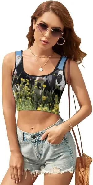 Women's Short Vest, Women's Tank Crop Top Workout Outfits for Yoga S-2XL