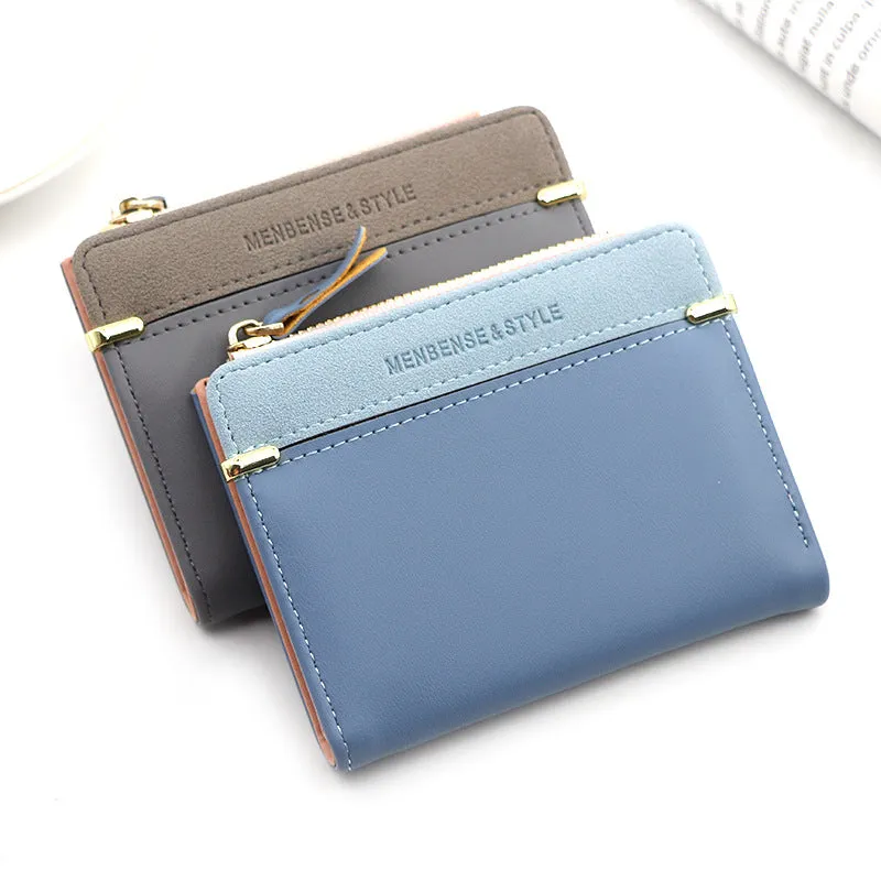 Women's Short Zip Simple Elegant Clutch Coin Purses