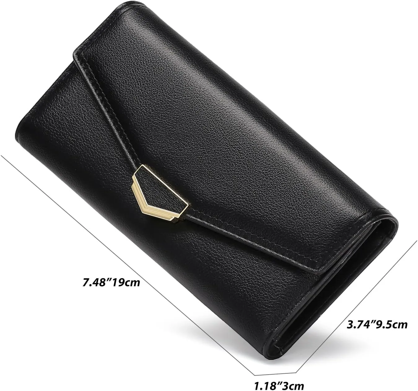 Women's Wallet Leather RFID Blocking Large Capacity Trifold Card Holder Wallets Ladies Long Purse with ID Window