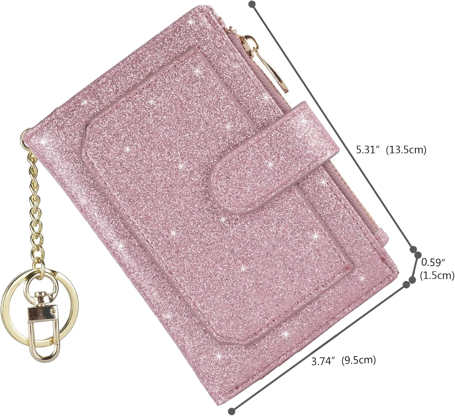 Womens Wallets RFID Small Compact Bifold Leather Card Holder Zip Pocket