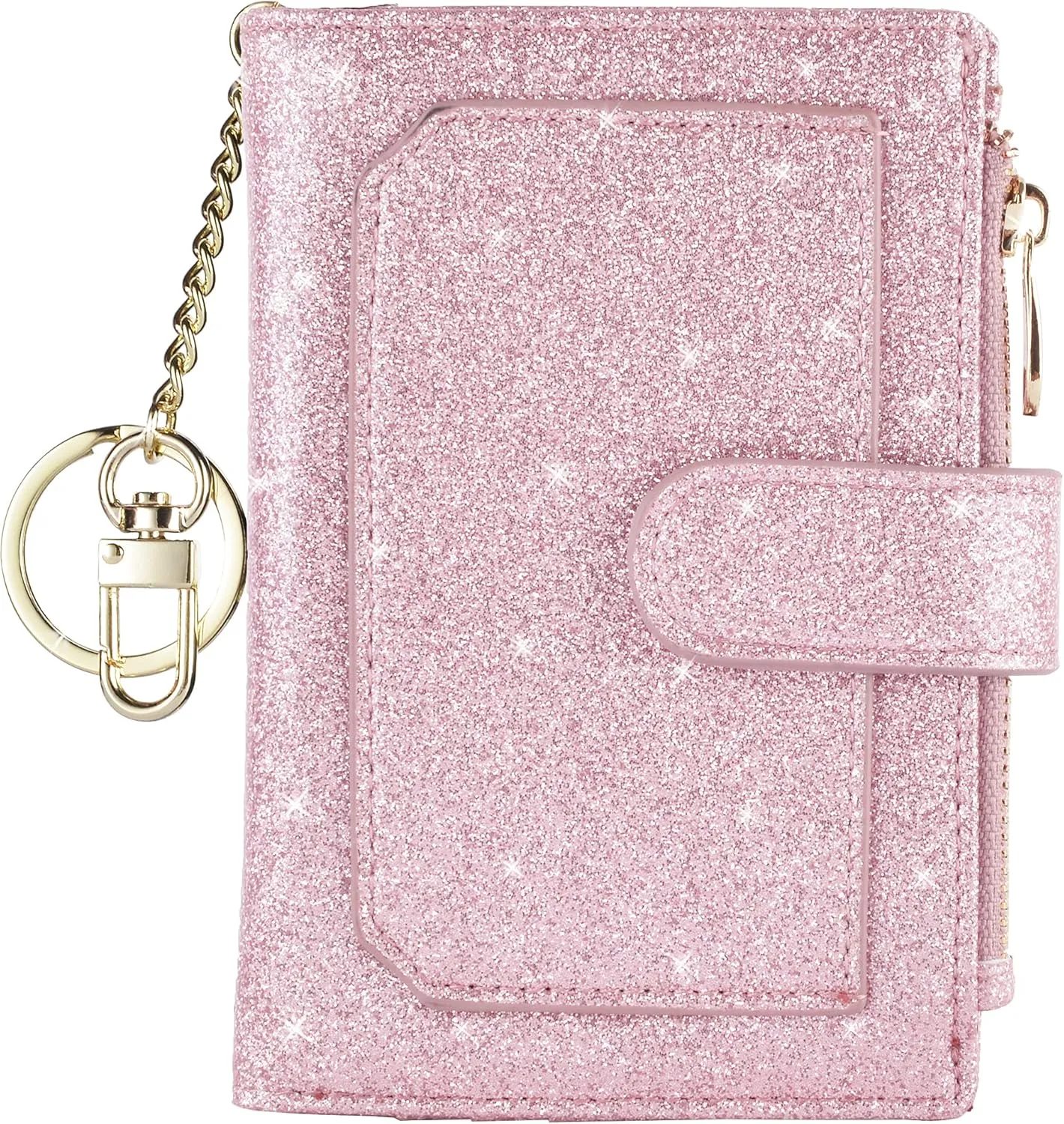 Womens Wallets RFID Small Compact Bifold Leather Card Holder Zip Pocket